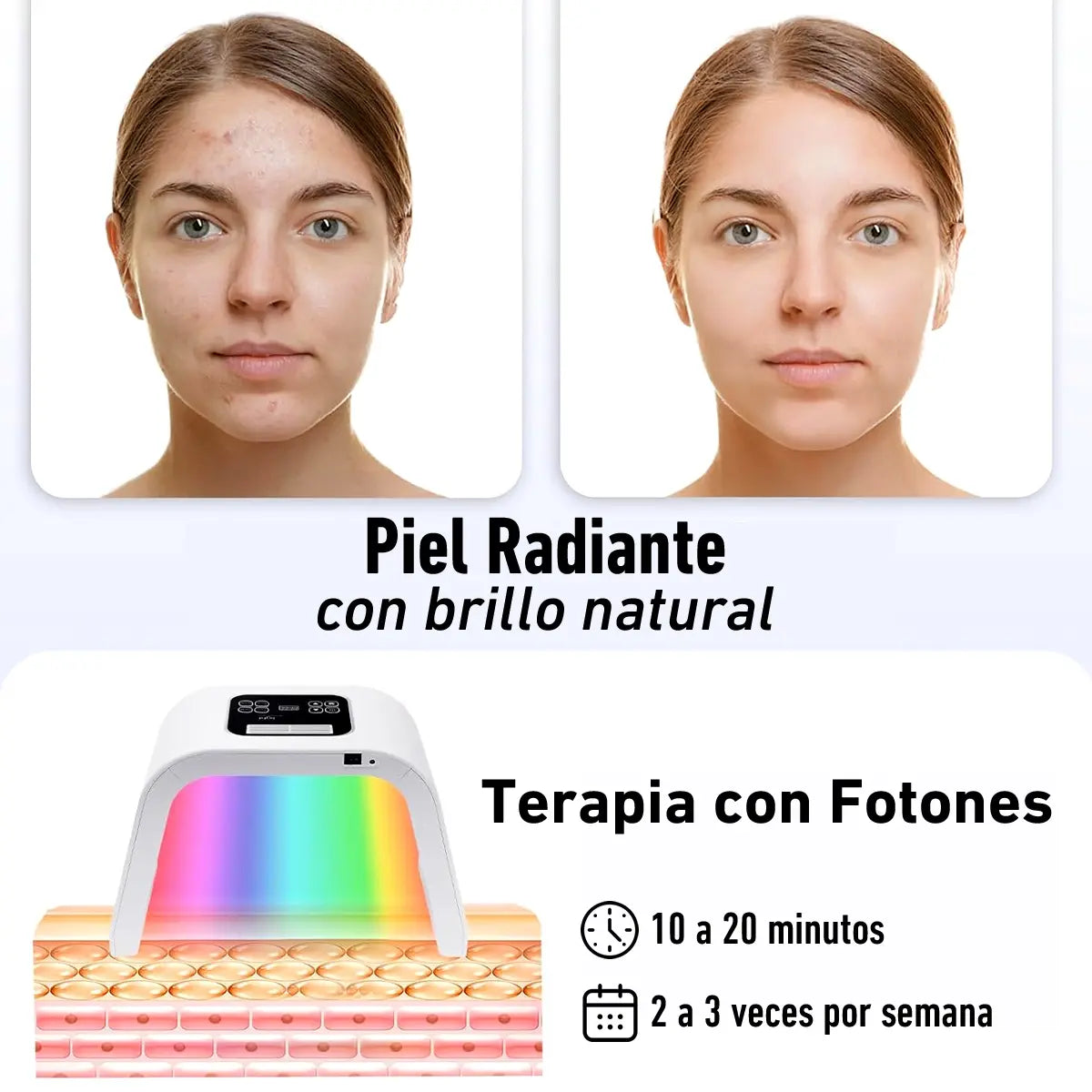 cabina facial con terapia de fotones