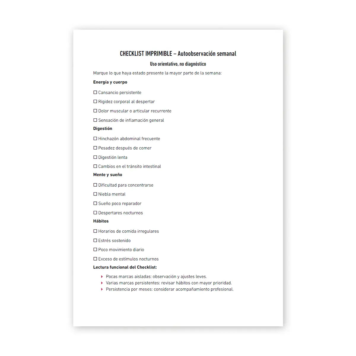 checklist imprimible en libro digital