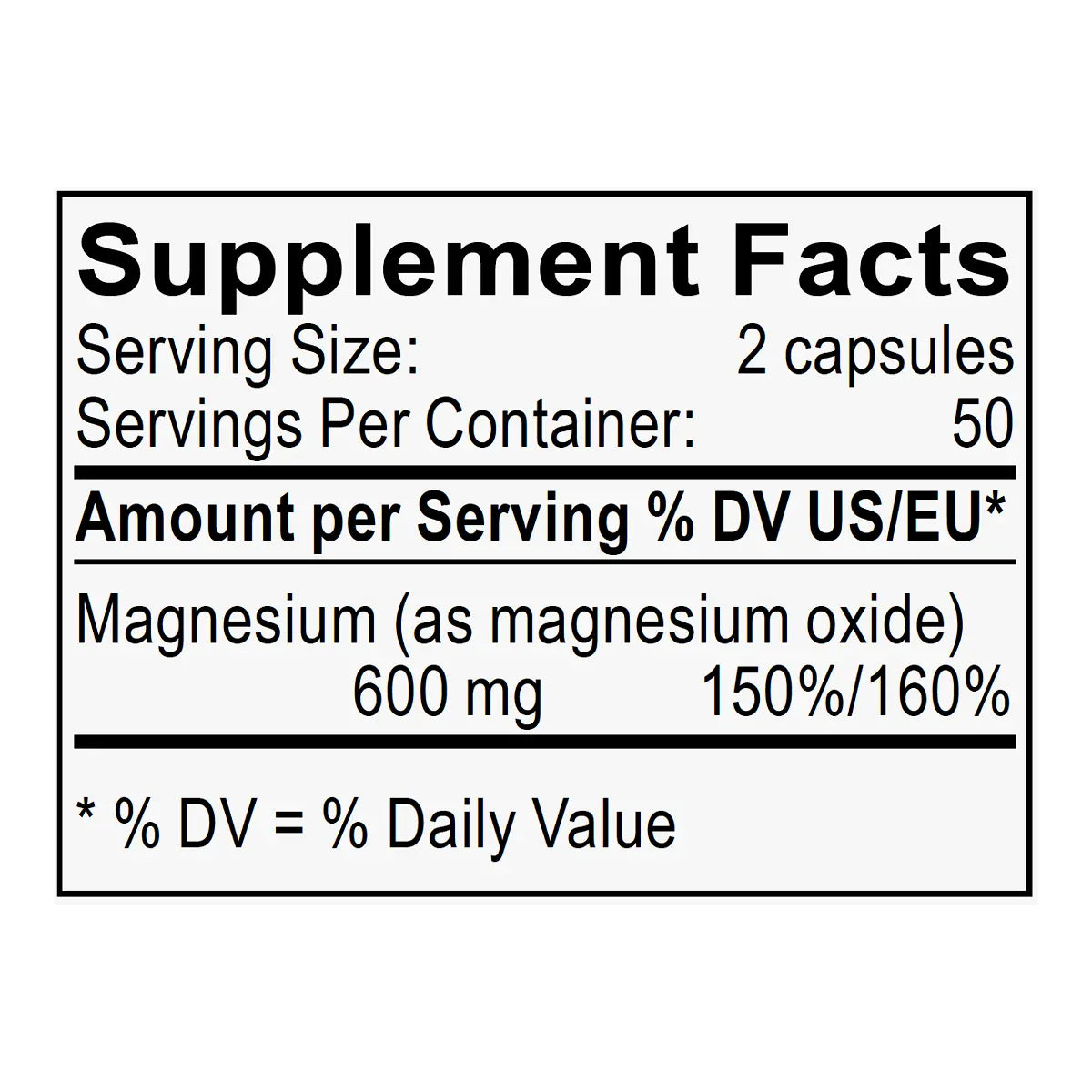 oxido de magnesio informacion nutricional