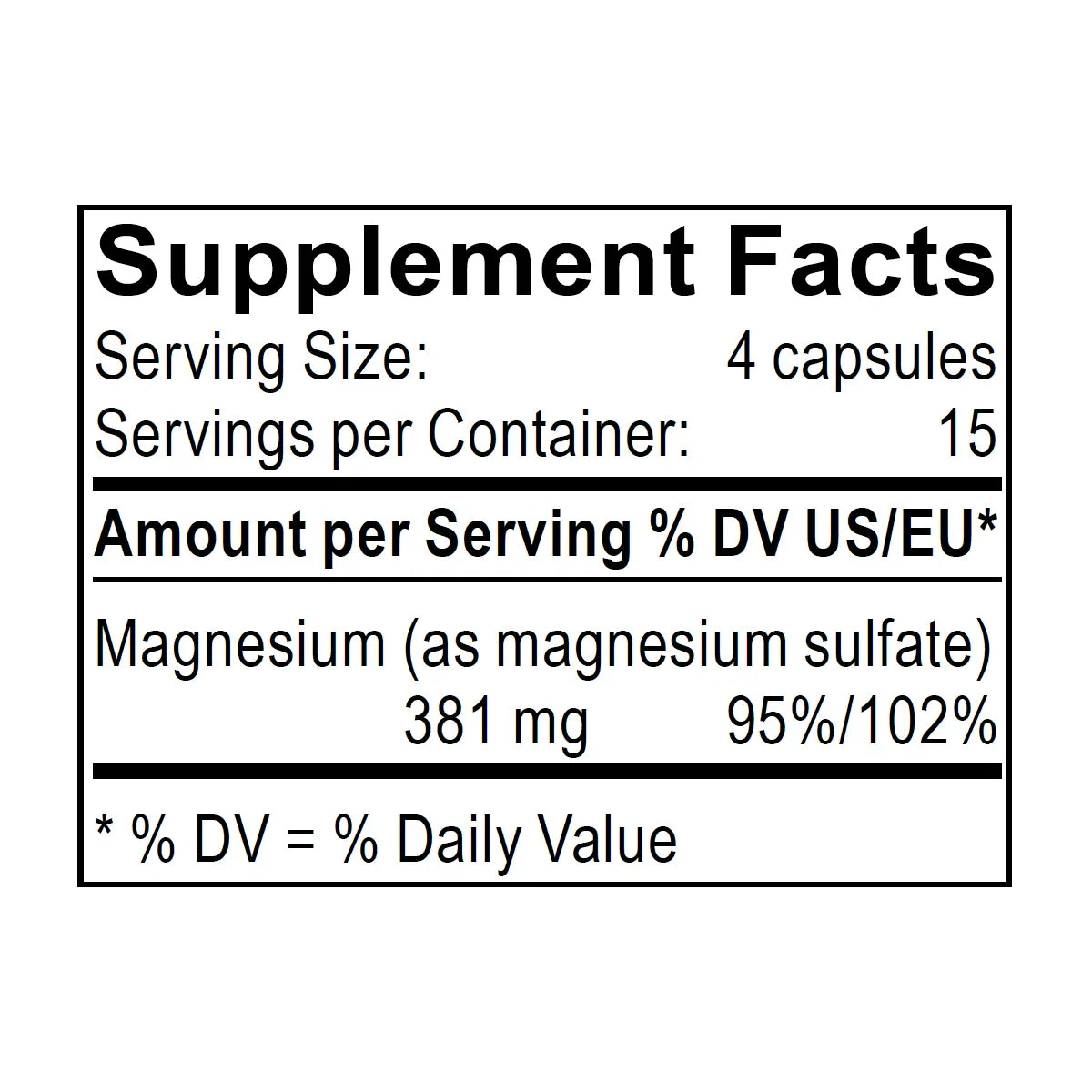 sales de epsom 965mg informacion nutricional