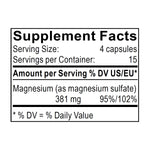 sales de epsom 965mg informacion nutricional