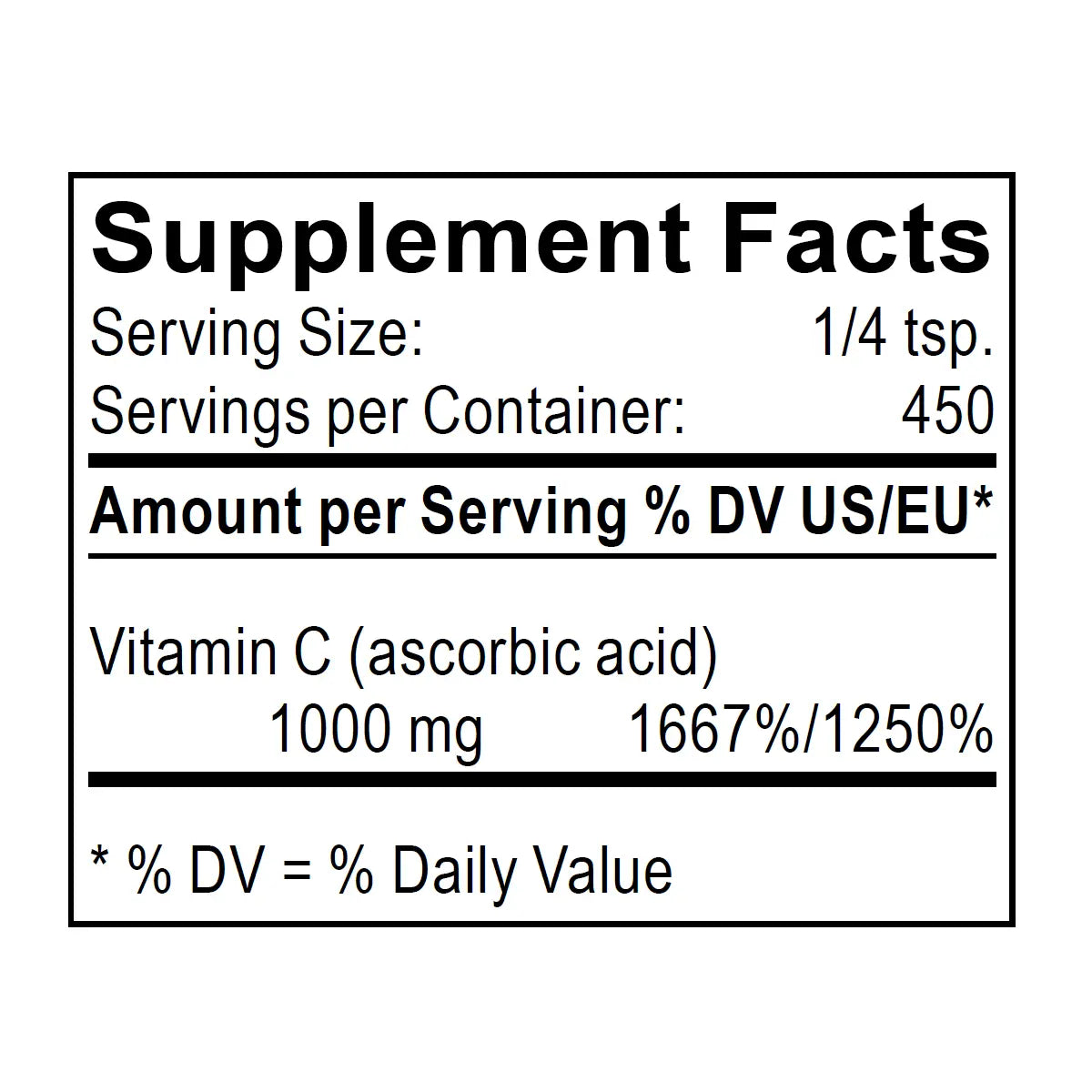acido ascorbico en polvo composicion