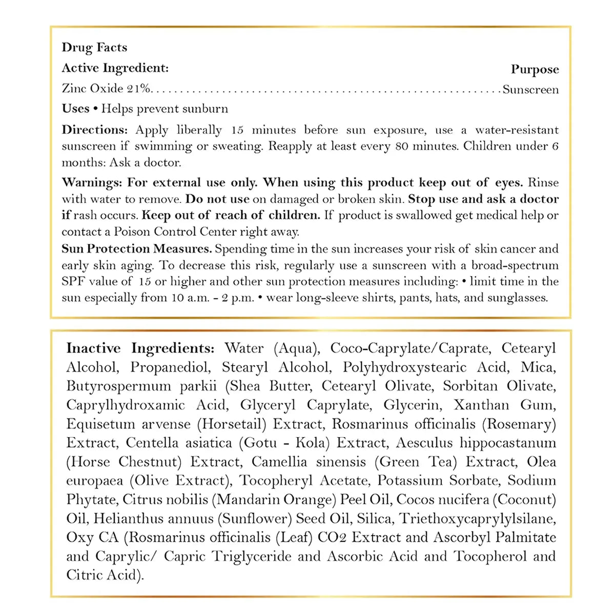 ingredientes del protector solar elixir de coco march