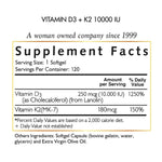 vitamina d3 con k2 informacion nutricional
