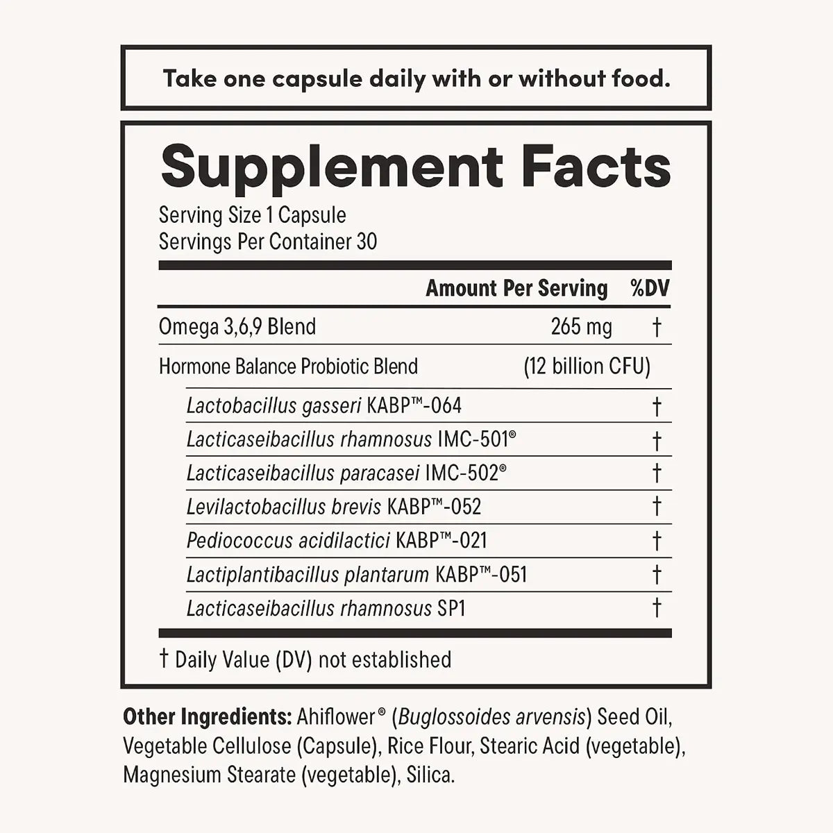 hormone balance probiotic composicion