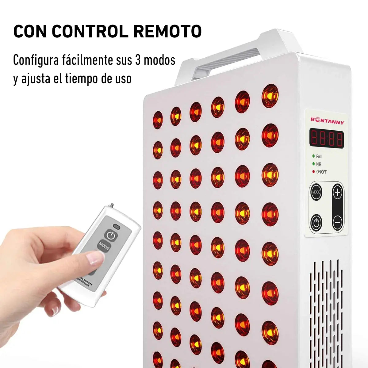 lampara de luz roja e infrarroja con control remoto