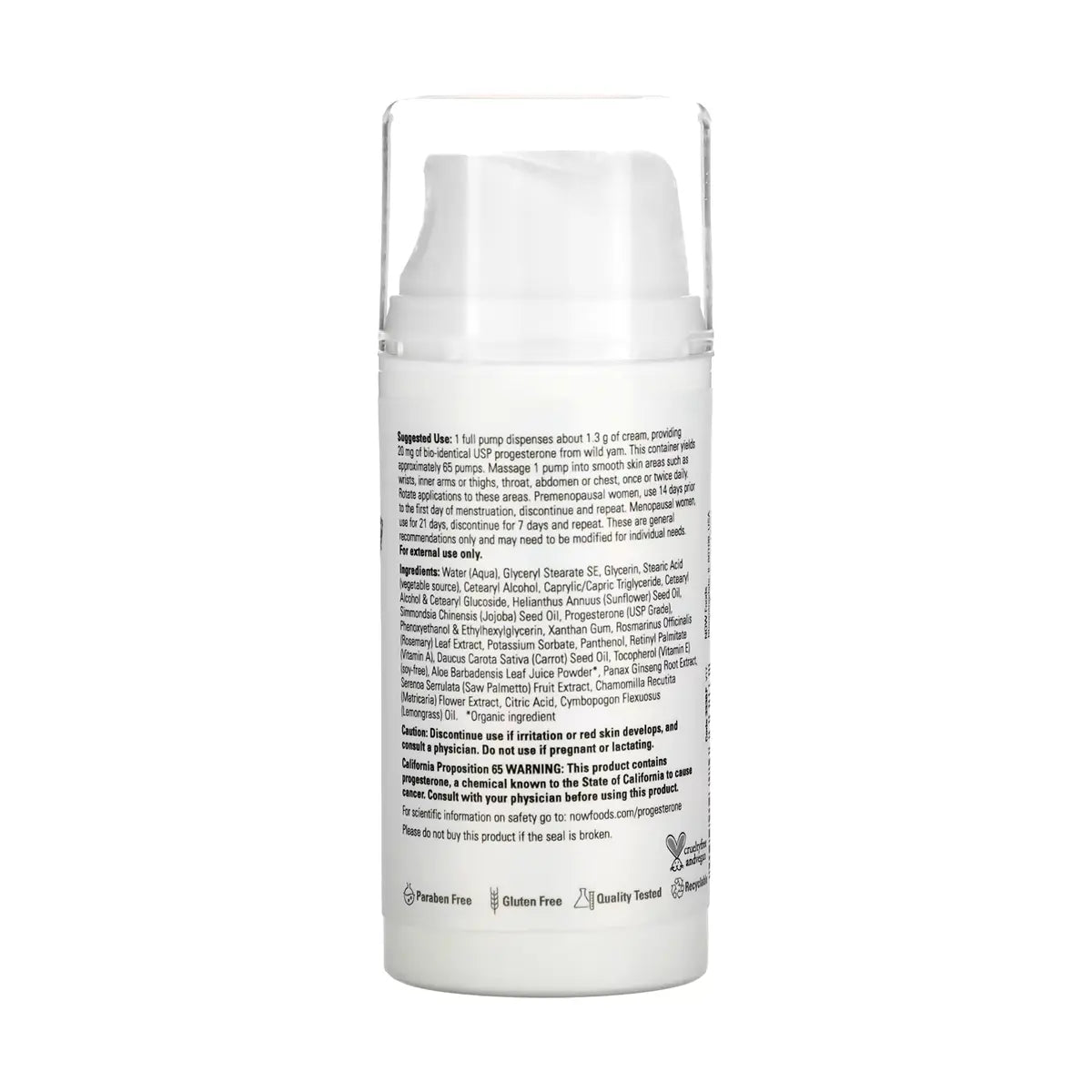 ingredientes de la crema de progesterona