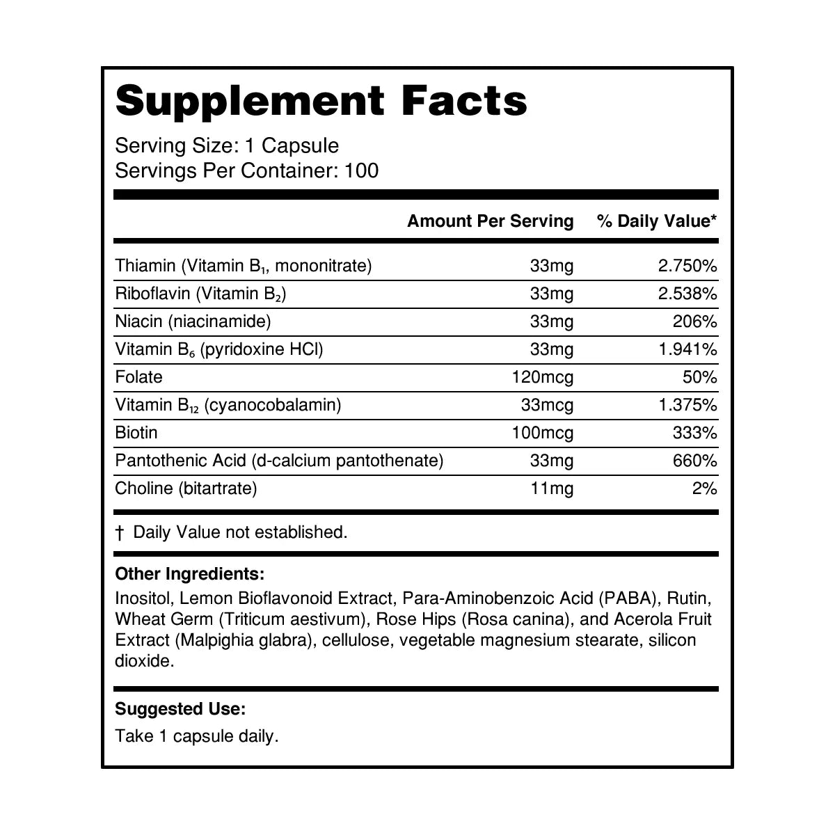 composicion de vitaminas b complex