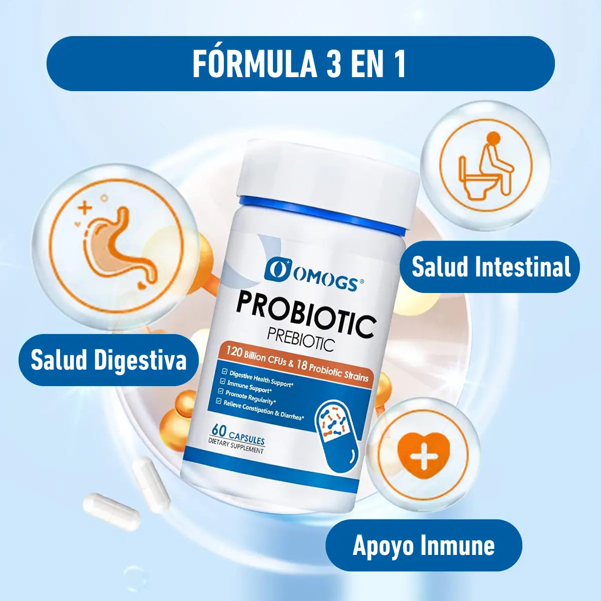 beneficios de los probioticos de 120 billones con enzimas digestivas