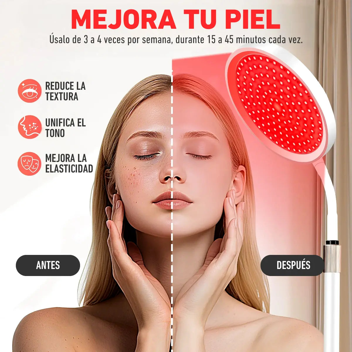 beneficios del panel circular de luz roja e infrarroja