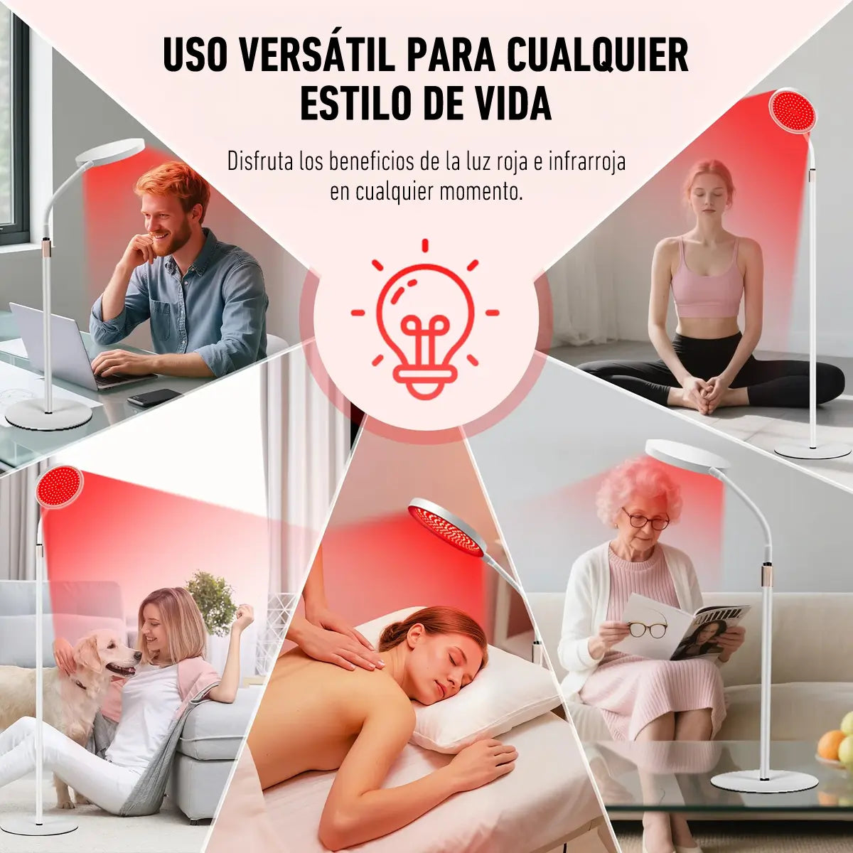 uso del panel circular de luz roja