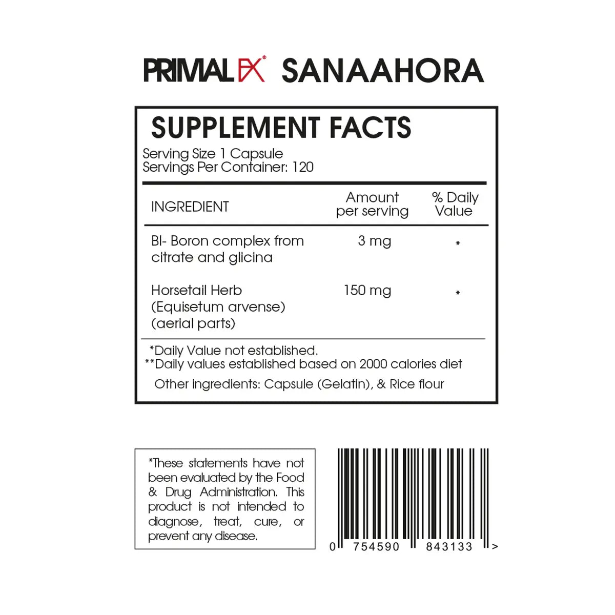 informacion nutricional de boron + silica