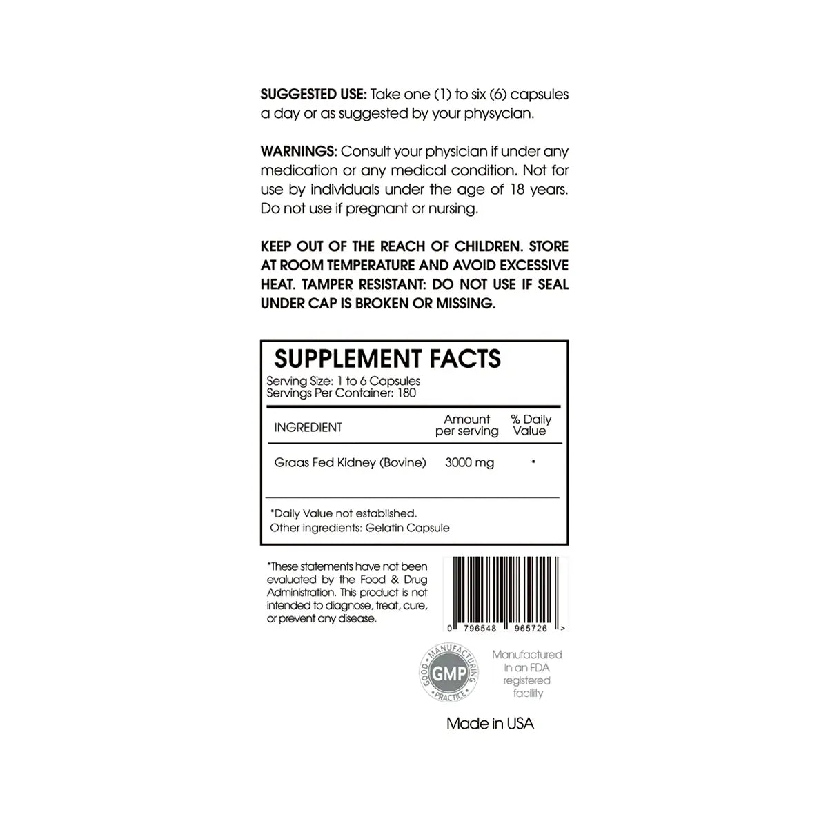 informacion nutricional de bricks kidney