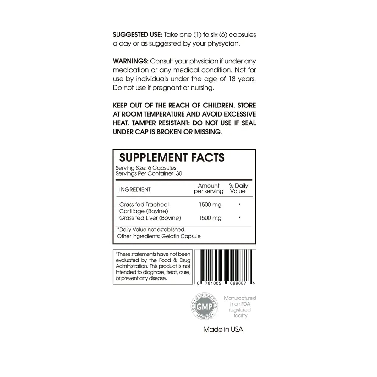 informacion nutricional de bricks trachea