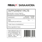 informacion nutricional de msm primal fx