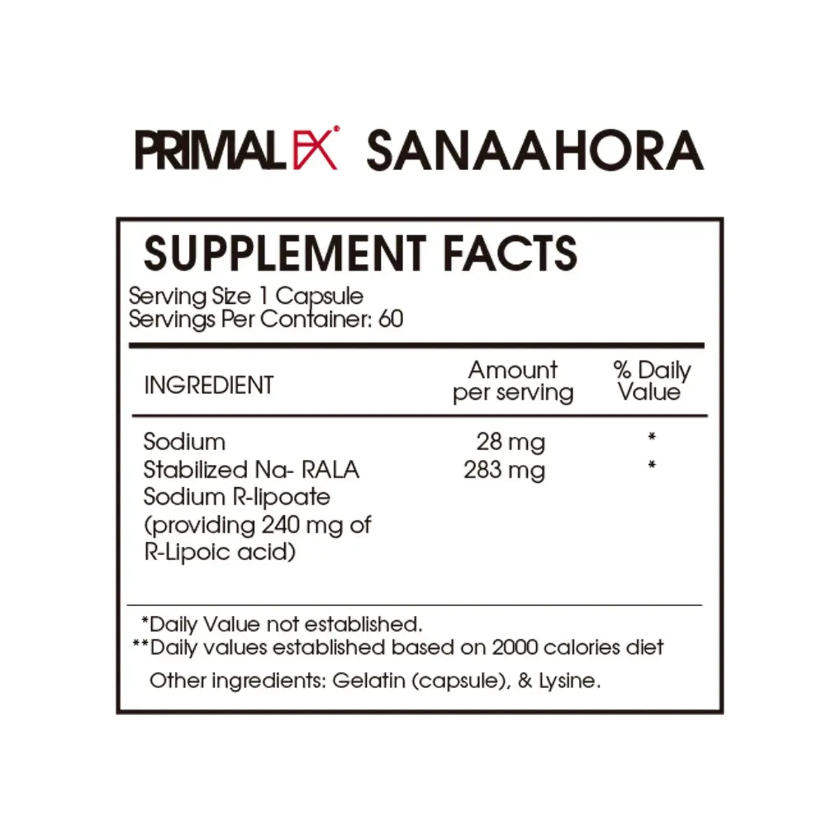 r-lipoic acid composicion
