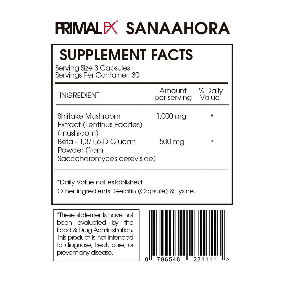 informacion nutricional de shiitake