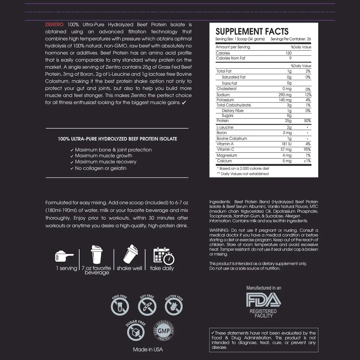 informacion nutricional de zientro