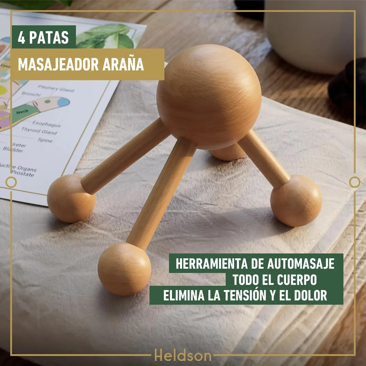 masajeador tipo araña de 4 patas