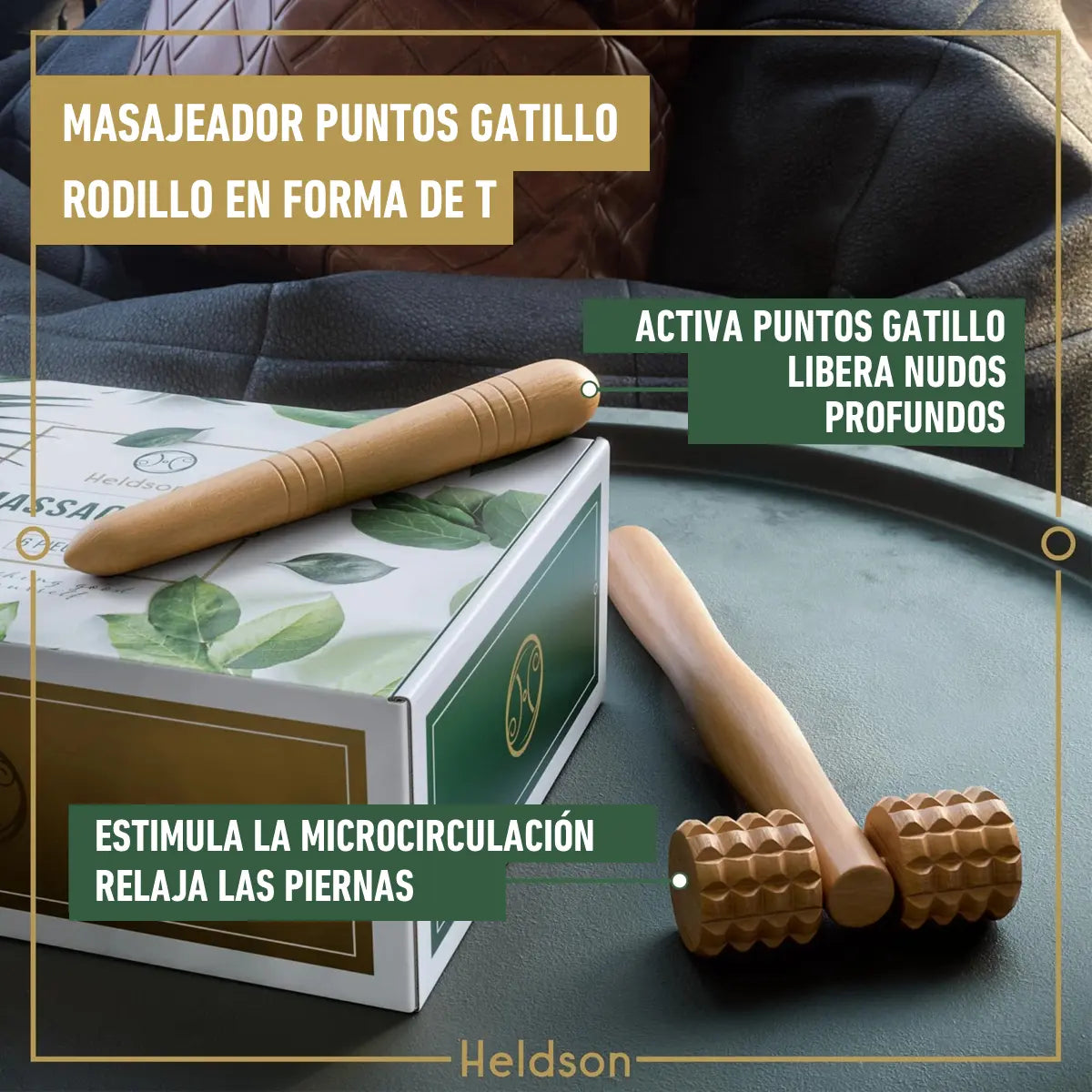 rodillo en forma de t y masajeador de puntos gatillo