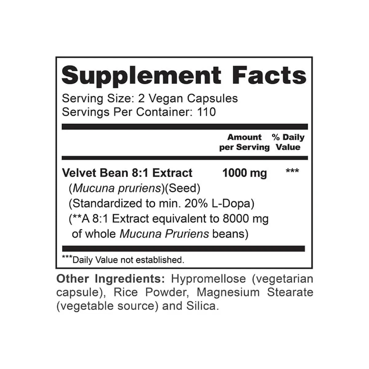 mucuna pruriens extra fuerte composicion