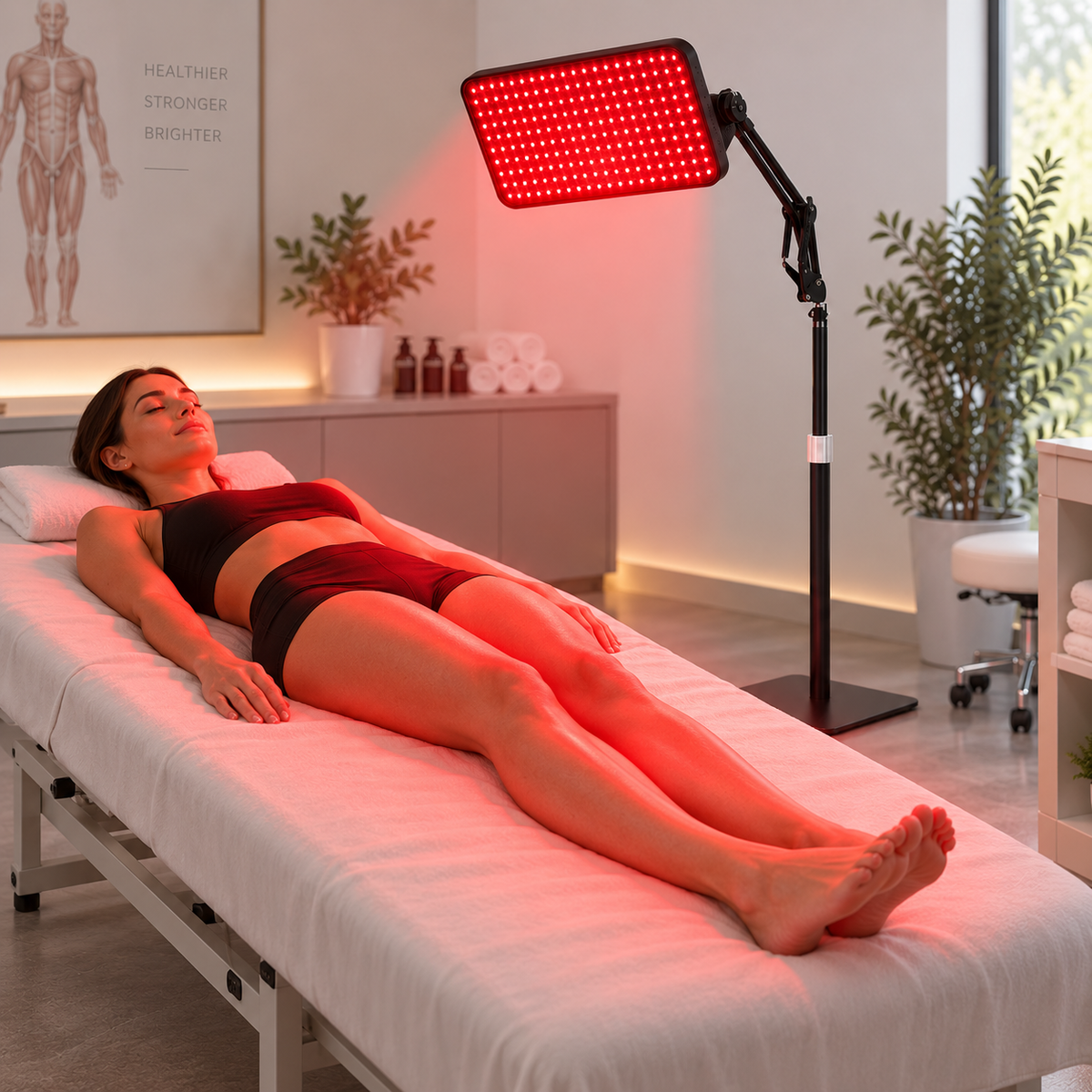 Panel Plano de Luz Roja e Infrarroja con Pedestal – 200 LED