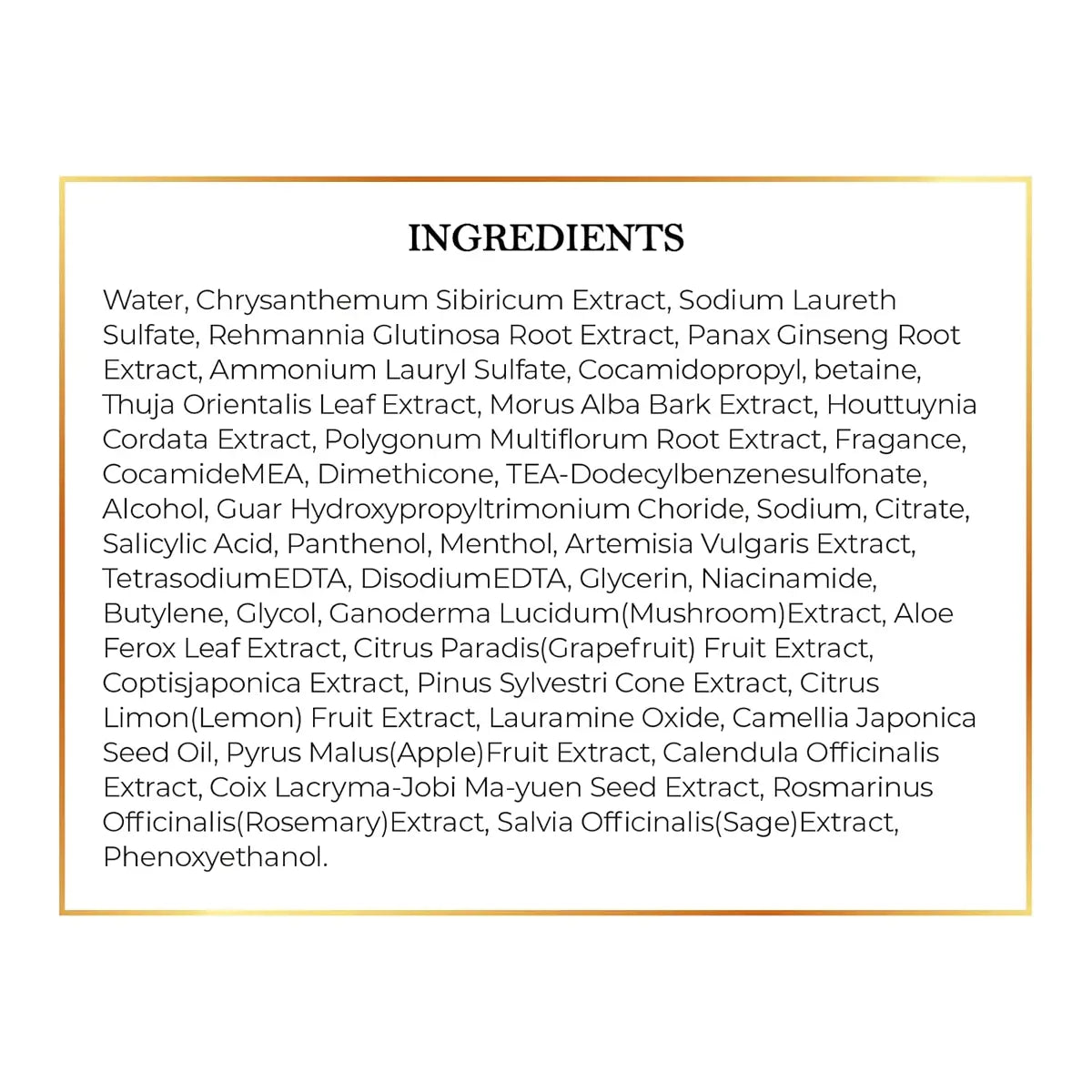 ingredientes de hair growth shampoo