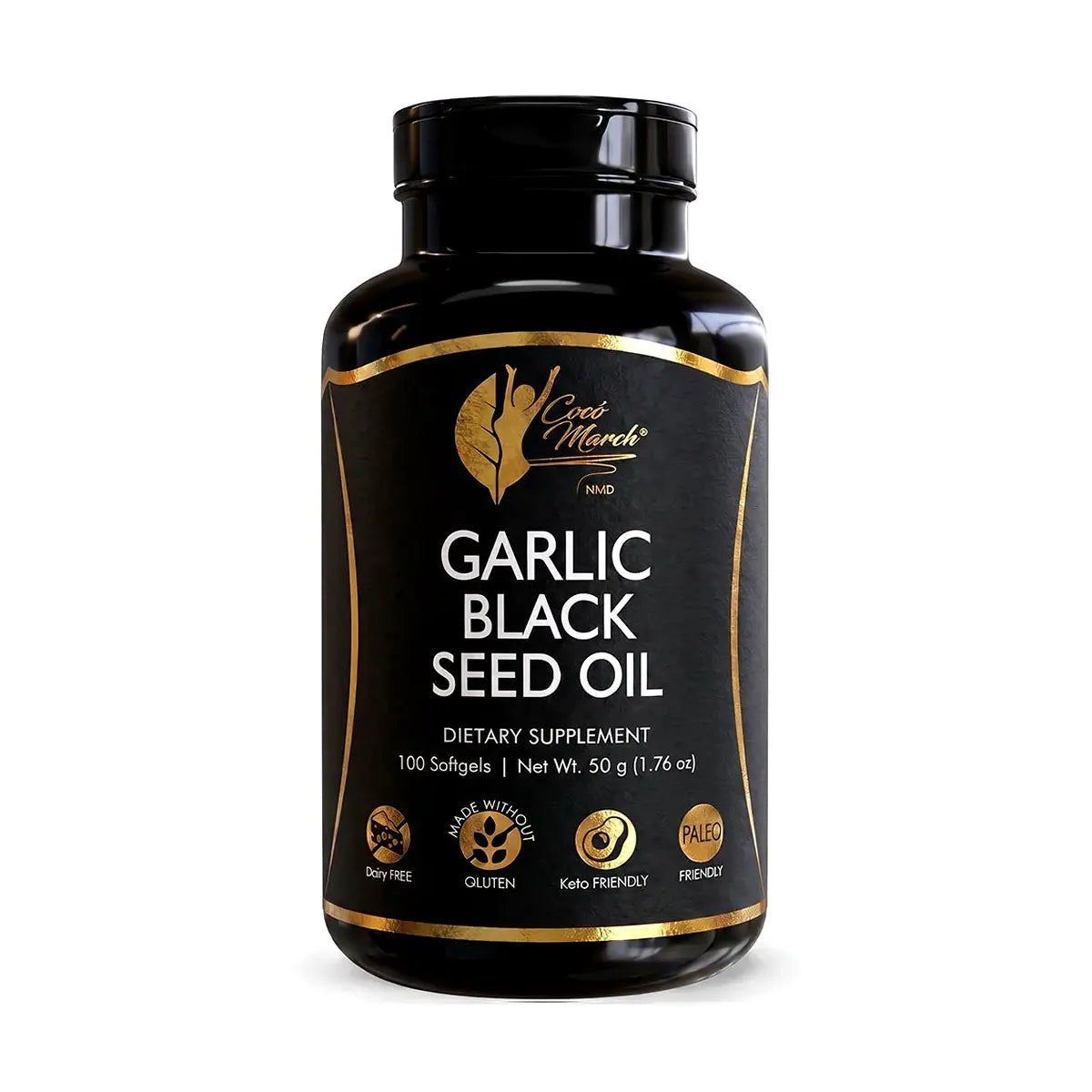 garlic black seed oil coco march