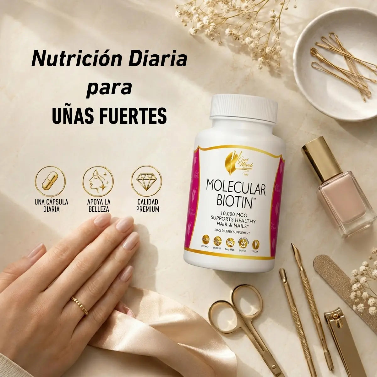 biotina molecular de coco march para uñas fuertes