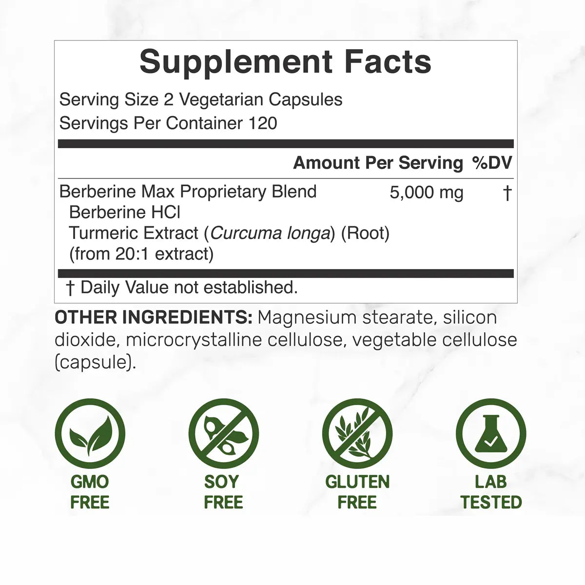 berberina max con curcuma composicion