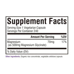 glicinato de magnesio de 500 mg 240 capsulas composicion